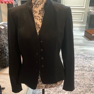 Tahari black jacket snap up size 6 #5